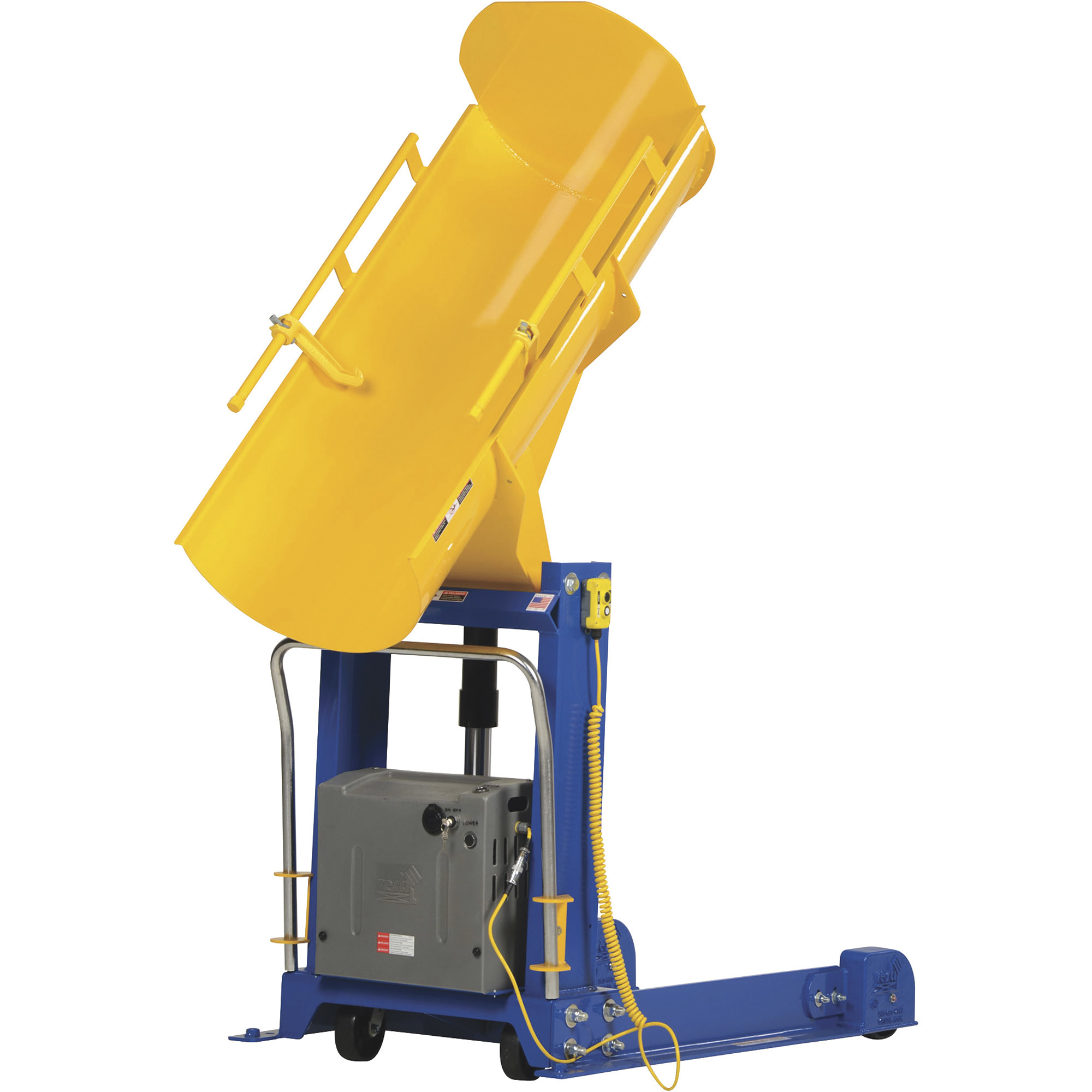 Vestil Portable Hydraulic Drum Dumper - 1,000-Lb. Capacity, 36in. Dump Height, 55- and 30-Gallon Drum Compatibility, Model# HDD-36-10-P